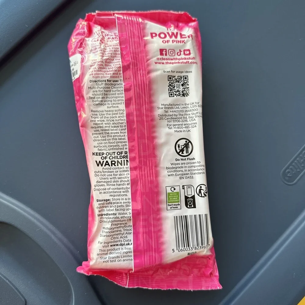 The Pink Stuff Multi Purpose Biodegradable Cleaning Wipes 72 Count
